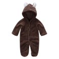 thumbnail image 3 of Cute Winter Warm Long Sleeve Coral Fleece Infant Baby Romper Cartoon Jumpsuit Kids Cotton Clothes, Coffee XL 9-12 Months, 3 of 10