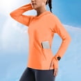 thumbnail image 3 of Nfurl Womens Long Sleeve Sun Shirts with Thumb Hole UPF 50+ Rash Guard with Hood Workout Biking Hiking Athletic Spf Shirts with Pockets Orange,L, 3 of 9