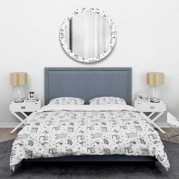 Designart 'Geometric Retro Design IV' Mid-Century Modern Duvet Cover Set