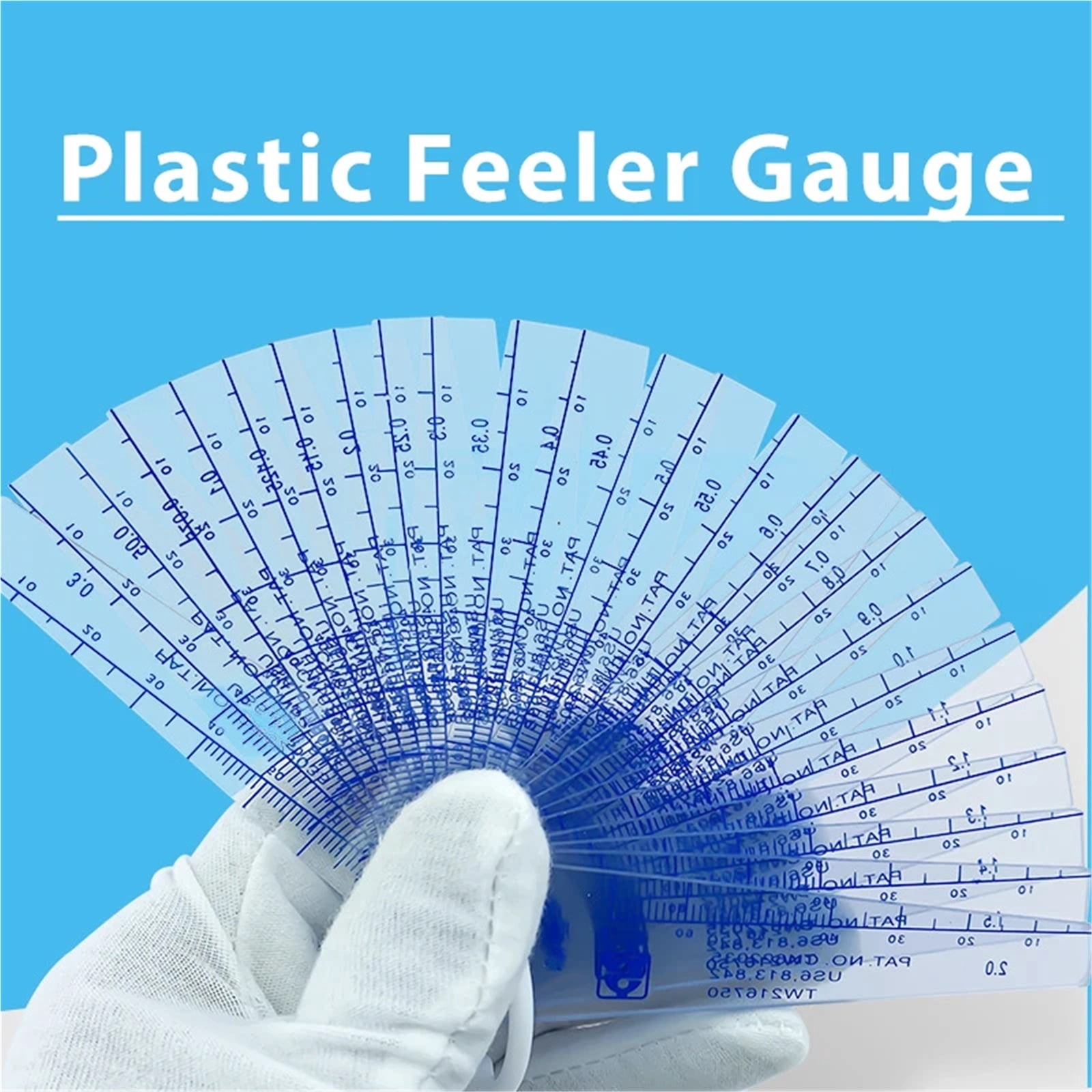 21 Blades Feeler Gauges Metric Measurement 0.05-1.0-1.5-2.0mmThickness Gap Metric Filler Feeler Gauge Plastic Measuring Gap Gage ,Corrosion-Resistant
