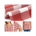 thumbnail image 6 of GRACE & GRANDEUR Women's Plus Size Easter Gingham Tops Plaid Notch Neck Raglan Sleeve Summer Casual Babydoll Peplum Top Blouse 1X Red, 6 of 7