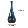 thumbnail image 3 of Bellied Stoneware Vase With Black Banded Rim, Large, Glossy Blue, 3 of 6