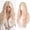 Blonde Mixed Pink, variant on Haloo Pink Wigs with Curtain Bangs for Women - Long Wavy Middle Part Natural Looking Synthetic Hair Wig for Daily Party Cosplay Costume, 26 Inch
