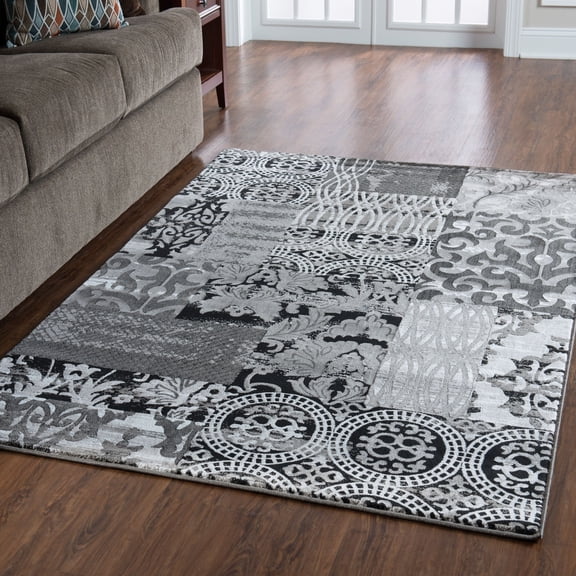 Jewel Blocked Abstract Patterned Rug