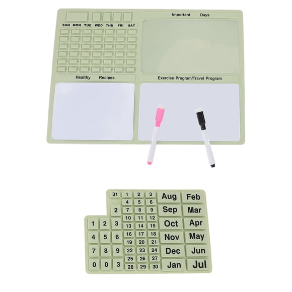 Magnetic Silicone Calendar, Simple To Clean Reminder Function Reusable Fridge Calendar for 2024 2025 2026 and More