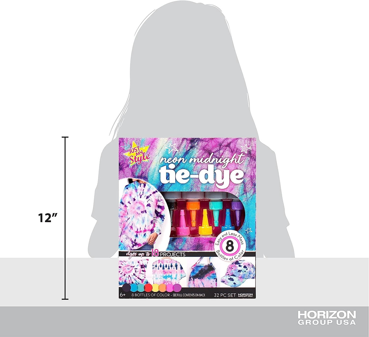 Just My Style Neon Midnight Tie-Dye DIY Tie Dye Kit Create Up to