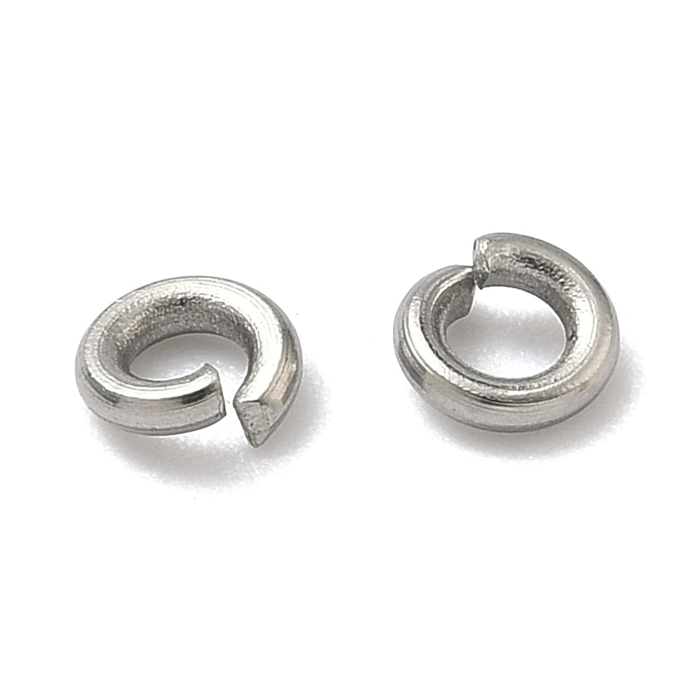 Resistant 304 Stainless Steel Open Jump Rings Stainless Steel Color 4x1mm 18 Gauge Inner Diameter: 2mm DIY