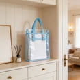 thumbnail image 6 of Toycle Transparent PVC Tote Bag Large Capacity School Handbag Double-Layer Suitable For Students To Carry s(Blue,Plastic), 6 of 9