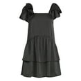 thumbnail image 5 of Scoop Women's Satin Bow Mini Dress, Sizes XS-XXL, 5 of 5