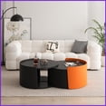 thumbnail image 5 of Space-Saving Round Nesting Coffee Table - Extendable Storage, MDF, No Assembly & Easy to Clean, 5 of 17