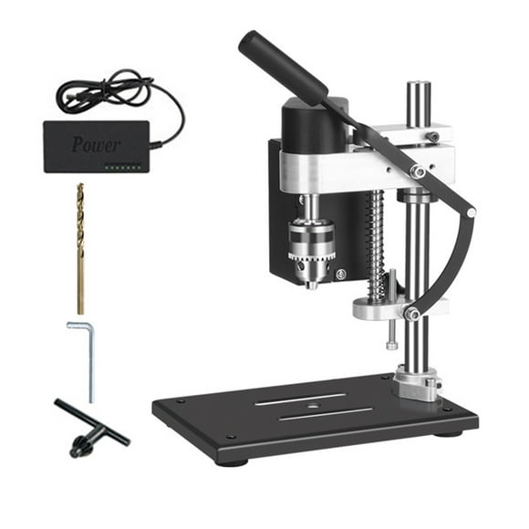 Bench Drill Press Stand Variable Speed Portable Electric Benchtop Drilling Machine Precise Drill Workbench for DIY Drilling Wood Metal US Plug Standard