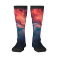 thumbnail image 1 of JUNZAN Cosmic Paint Swirl Pattern Fun Novelty Knee Warmer High Socks, 1 of 6