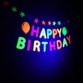 thumbnail image 2 of Decoración de fiesta fluorescente, bandera de cumpleaños fluorescente, juego de globos, tarjetas y pasteles, suministros para fiestas infantiles, 2 of 5