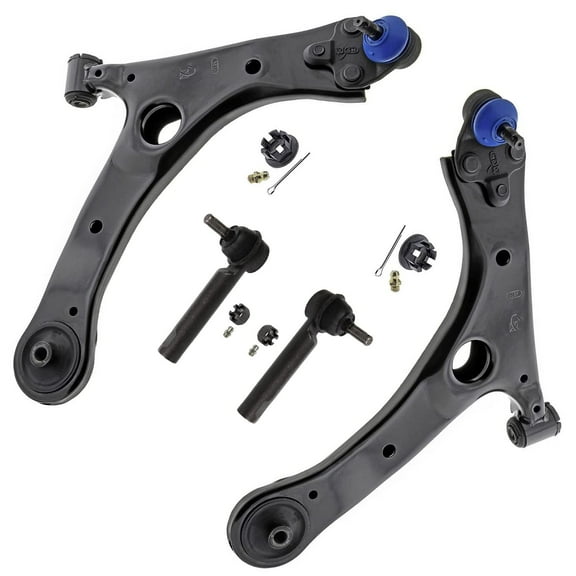Detroit Axle - 4pc Front End Control Arms Kit for 2014-2019 Toyota Corolla, 2 Lower Control Arms w/Ball Joint 2 Outer Tie Rod Ends 2015 2016 2017 2018 Replacement