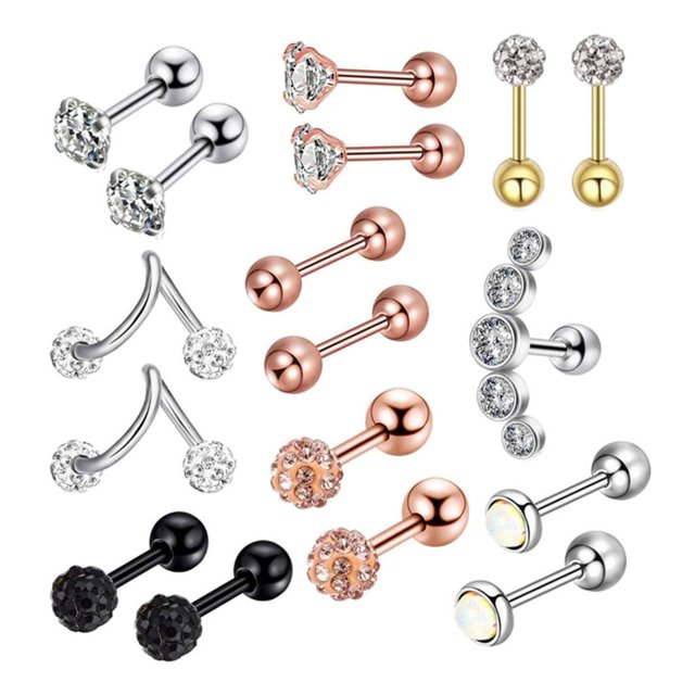 Venta al por mayor de s de mezcla de acero para piercing de labio, joyería para el cuerpo, anillos con barra, anillo para la lengua. F Yuyangstore Perforación de joyería corporal