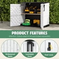 thumbnail image 7 of Nihsuao Store-It-Out Midi Horizontal Durable 36 Cu.ft Resin Outdoor Storage Shed With Heavy Duty Floor and Locking Latch, for Lawnmowe, Garden Tools, Black & White, 7 of 7