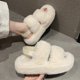 thumbnail image 3 of ZHAOCHENG Pantuflas de algodón de suela gruesa para mujer, de gran tamaño, para exteriores, con fondo suave, para el hogar, color negro, talla 36, 3 of 4