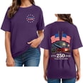 thumbnail image 6 of CAICJ98 Women's 250Th America Anniversary Casual Printed Crew Neck T-Shirt Faith Freedom 250 Years Women Tshirt (Purple,XXXL), 6 of 7