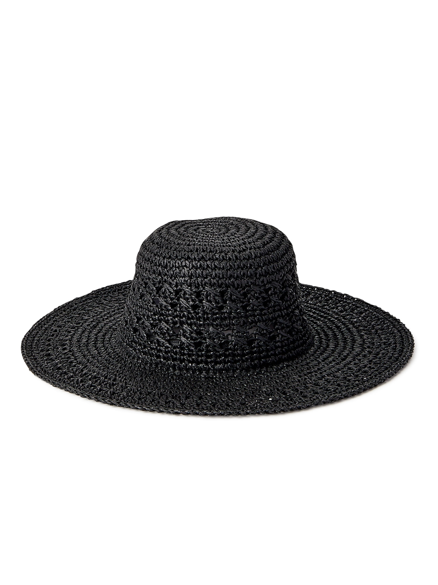 Vintage Black Straw Hat Set of 2