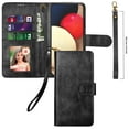 thumbnail image 6 of Ebizware Samsung Galaxy A02S Leather Wallet Case with Card Holder for Women Men, Phone case RFID Blocking Flip [Detachable] Kickstand Cover with Strap for Galaxy A02S, Black, 6 of 8