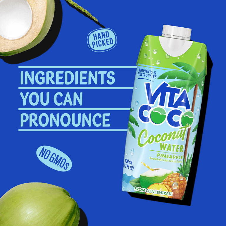 Vita Coco Pineapple Coconut Water, 11.1 fl oz, 12 Pack photo 3