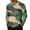 Army Green, variant on Men's Camouflage Print Raglan Sleeve Three-Quarter Sleeve Top, Round Neck Casual Shirt for Military and Outdoor Style,Army Green,L