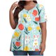 thumbnail image 1 of Camisas de Manga Larga para las Mujeres Cuello Redondo Impreso de Ajuste Suelto, Top de Moda de Verano Sexy para el Uso Diario, 1 of 6