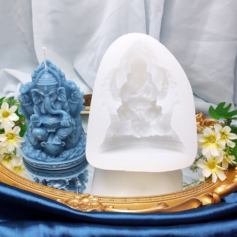 Zecic Elephant Statue Scented Candle Mold Silicone Mold for Candle Making DIY Resin Casting Gypsum Epoxy Mould Decoration