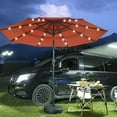 thumbnail image 1 of Yescom 9FT 3-Tier Solar Patio Umbrella with LED Lights Crank Tilt Button Aluminum Backyard Lighting, Orange, 1 of 9