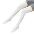 thumbnail image 2 of Medias largas de algodón con encaje cálido para mujer, calcetines altos hasta el muslo con encaje de nailon (blanco), 2 of 2