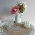 thumbnail image 4 of Nvzi Juego de 4 manteles individuales de yute con borlas de pompón de 15 pulgadas para decoración de mesa de comedor y cocina (juego B), 4 of 5