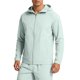 thumbnail image 2 of Mens Manga Larga con Capucha Cremallera Cardigan Hielo Seda Fina Chaqueta Protectora Solar para el Uso Diario Al Aire Libre Casual, 2 of 9