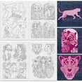 thumbnail image 1 of 20Pcs Leopard Water Soluble Hand Sewing Stabilizers 8.3"x11.7" Animal Monstera Deliciosa Embroidery Pattern Stabilizer 4 Sheets Stick and Stitch Embroidery Paper Sticker, 1 of 7