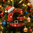 thumbnail image 3 of Cute Santa Claus Monogram Christmas Ornament, Flat Acrylic Personalized Initial Christmas Tree Ornament with Santa Hat, Xmas Stocking Tag, Farmhouse Rustic Monogram Decoration - Letter G, 3 of 5