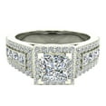 thumbnail image 4 of Princess Cut Diamond Engagement Ring for Women Halo Rings 14K White Gold 1.80 carat (G,I1), 4 of 5