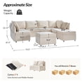 thumbnail image 2 of Tina's Home Modular Sectional Sofa with Washable Covers, Pet-Friendly Fabric Modern Oversized 8 Seater U-Shaped Sofa for Living Room Apartment, Beige, 2 of 9