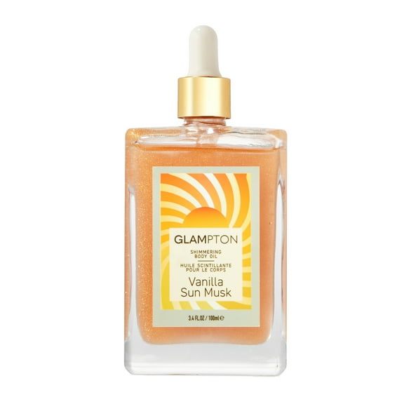 Glampton Vanilla Sun Musk Shimmer Oil for Women, 3.4 fl oz