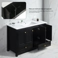thumbnail image 5 of 48" Bathroom Vanities Sink Combo, Modern Bathroom Storage Cabinet with Two Drawers and Four Doors, Undermount Single Ceramic Sink, Black, 5 of 10