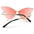 thumbnail image 3 of Lilgiuy Women's Butterfly Sunglasses Summer Fashion Oversize Rimless Hawaiian Sun Protection Glasses Glam Gifts for Her, 3 of 3