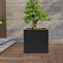 26*26*26inch Steel Planter Box Black Flowerpot Indoor Outdoor Plant Cube Pot