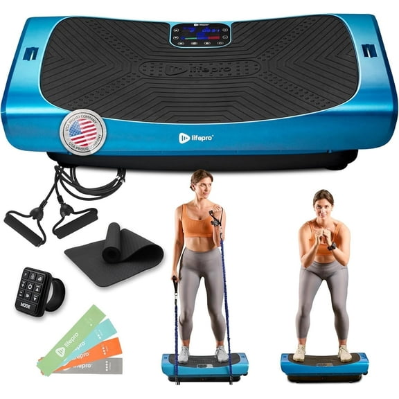 Lifepro Rumblex Pro 4D Vibration Plate Exercise Machine – Full Body Vibrating Plate for Weight Loss, Circulation, Recovery & Home Fitness Training - Blue