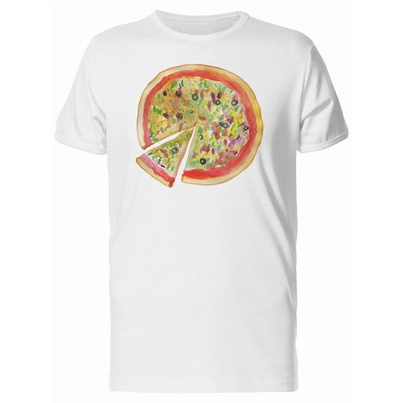 Italian Pizza In Watercolor Tee Men's -Image by Shutterstock