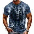 thumbnail image 4 of IWRICH Halloween Shirts for Men Scary Pumpkin Face Print Tees Novelty 3D Print Crewneck Short Sleeve T Shirts 05-Blue XL, 4 of 4