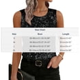 thumbnail image 3 of Fewfanhot Women's Black Sequin Sleeveless Tank Top, Glitter Round Neck Party Blouse Sparkly Casual Cami for Club, Night Out & Gifts, 3 of 9