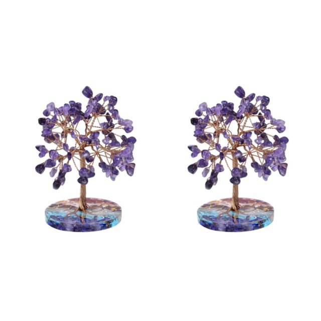 Matsuzay Exquisitos cristales curativos, piedras, colgante de árbol, acentos elegantes para el hogar, Artesanías hechas a mano, decoración Type6 NO6