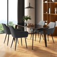 thumbnail image 5 of Leisure Dining Chair Set of 2 Upholstered Accent Chairs w/ Curved Backrest Gray For Daily Life, 5 of 9