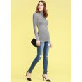 thumbnail image 5 of Made by Johnny Women's Long Sleeve Ribbed Turtleneck Pullover Sweater S HEATHER_GREY, 5 of 6