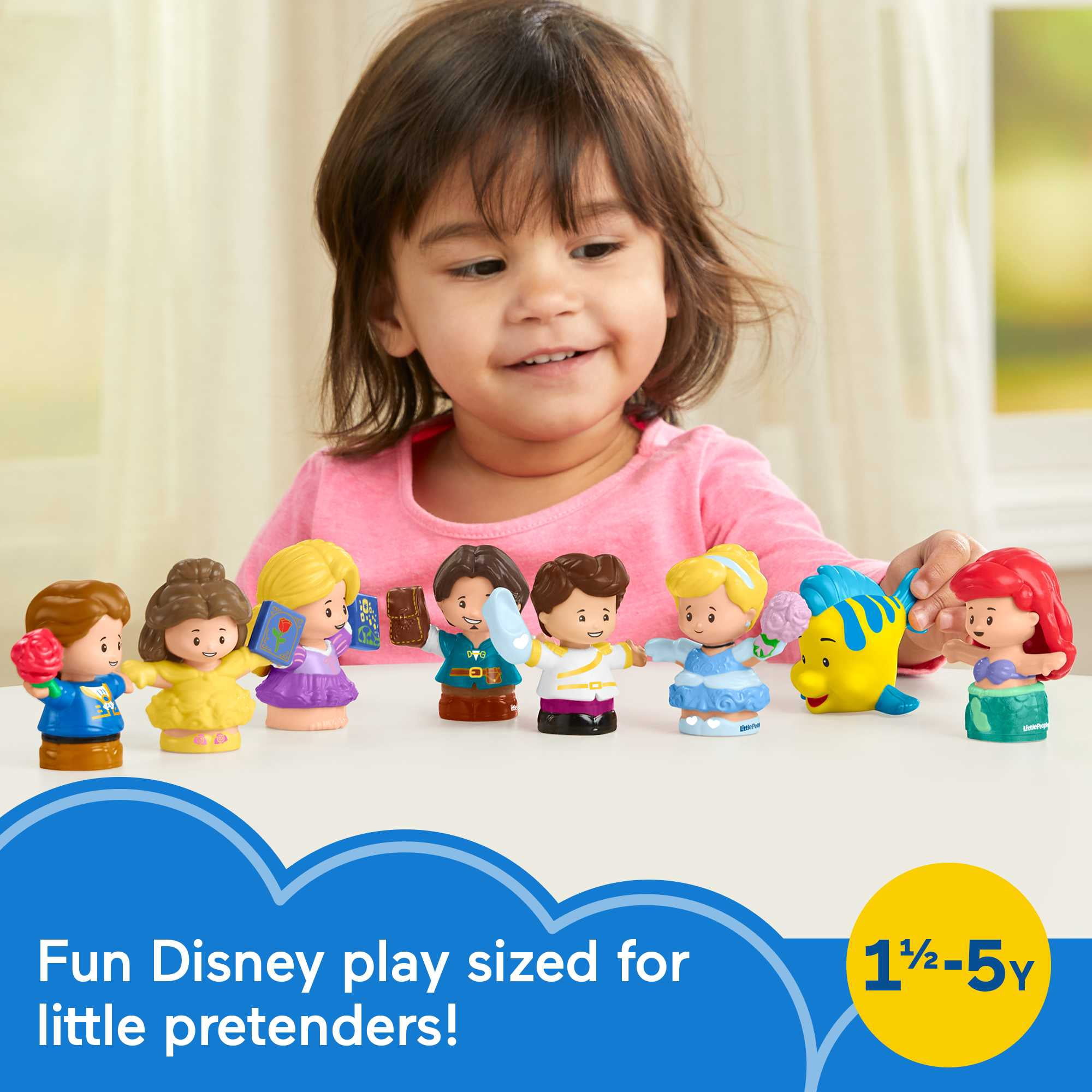Disney Princess Toddler Toys Little People Prince and Princess Figure Pack, 8 Pieces