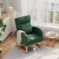 thumbnail image 1 of IdealHouse Modern Nursery Rocking Chair, Boucle Upholstered Rocker with Side Pocket, Ergonomic Glider for Bedroom, Living Room, Nursery, Easy Assembly, Green, 1 of 1