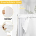 thumbnail image 3 of No Hook Shower Curtain with Snap in Liner, Modern Geometric Blue Stripe Dot Waterproof Bath Curtain Double Layers with See Through Top Window, Abstract Line Graffiti Beige Shower Curtains 72x84in, 3 of 9
